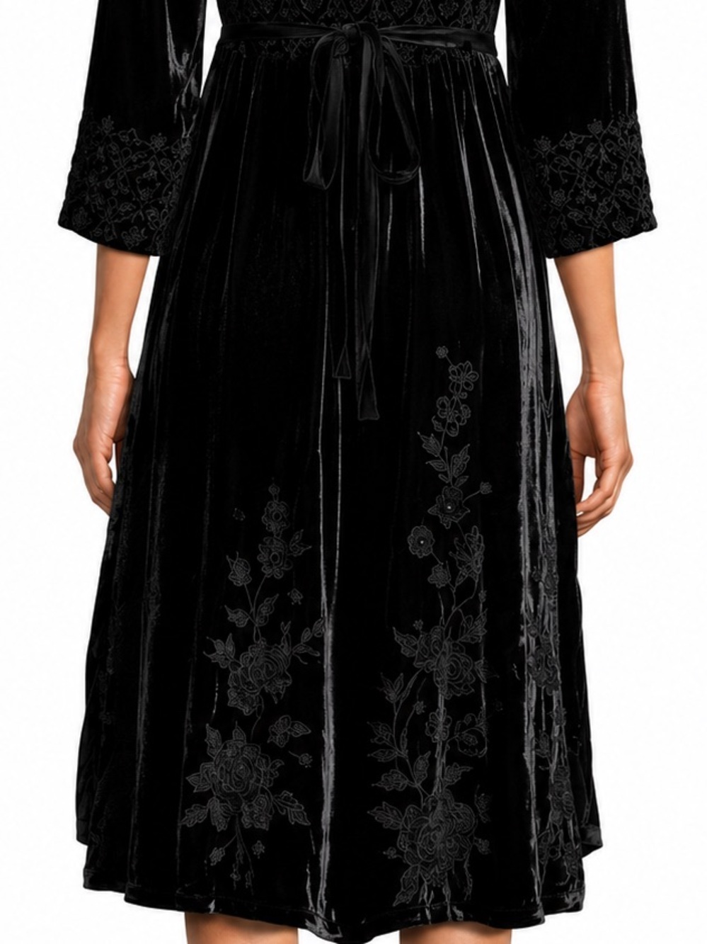Johnny Was Parnell heavily embroidered velvet dress NWT RARE - Picture 6 of 13